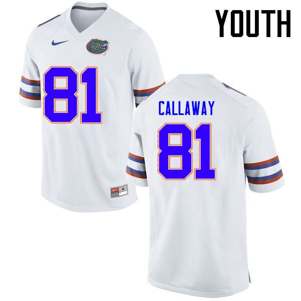 NCAA Florida Gators Antonio Callaway Youth #81 Nike White Stitched Authentic College Football Jersey KIM1064GK